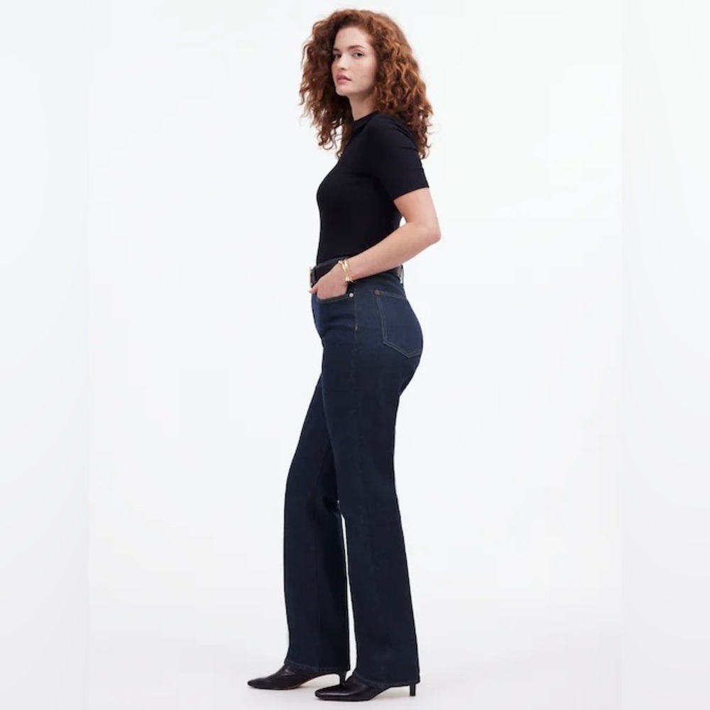 NWT Madewell Size 32 Curvy 90s Straight Leg Denim Jeans Dark Wash Flattering
